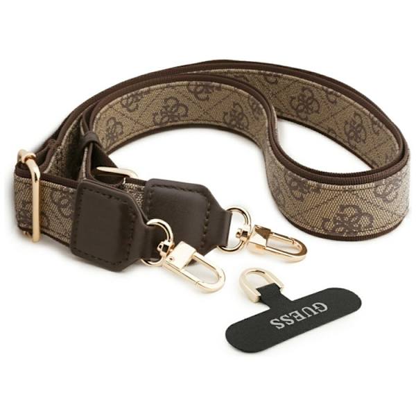 Guess Mobilskal till iPhone 17 MagSafe 4G Strass Logo & Big Strap Brun