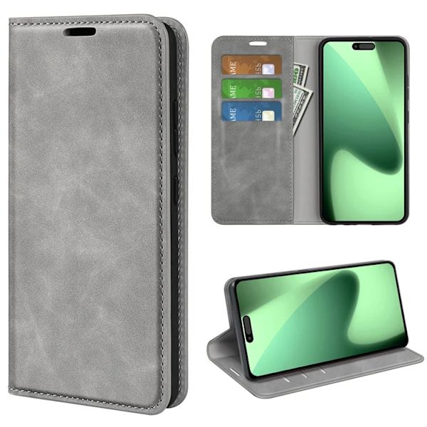 iPhone 17 Pro Max Plånboksfodral Skin Touch - Grå Grå