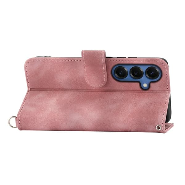 Samsung Galaxy S26 Plånboksfodral Blommönster Konstläder - Rosa