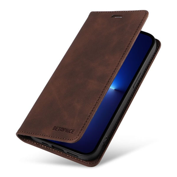 BETOPNICE 003 Plånboksfodral för iPhone 13 Pro - RFID Blocking Konstläder - Brun