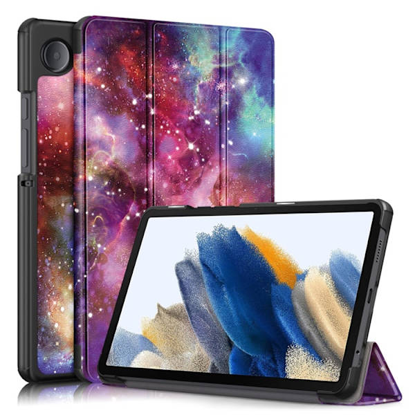 Galaxy Tab A9 Fodral Pattern Printing Tri-fold Konstläder Rosa