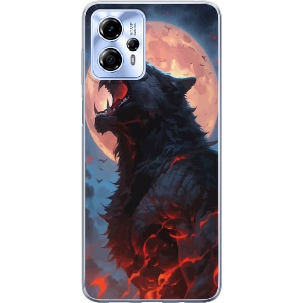 Telefontaske til Motorola Moto G13 med Howling Wolf