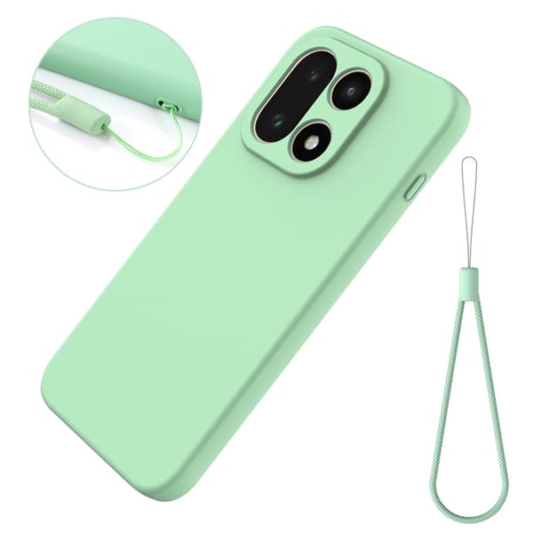 Mobilskal till OnePlus 15 5G Silikon Liquid med Handrem Grön