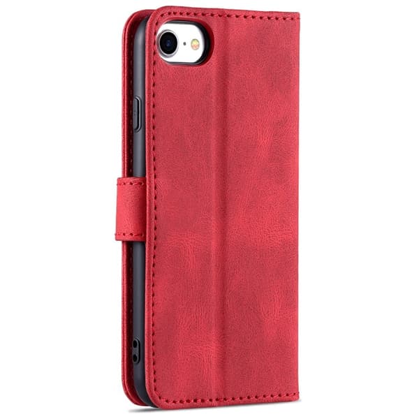 AZNS iPhone SE (2022)/SE (2020)/8/7 Plånboksfodral Konstläder - Röd