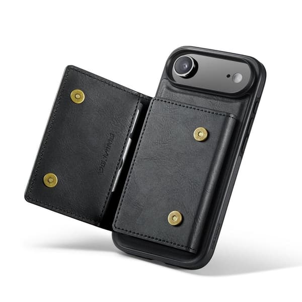 DG.MING M5 Series iPhone Air Plånboksfodral Avtagbart Konstläder Svart