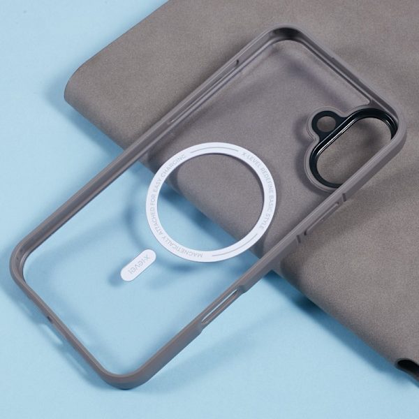 X-LEVEL Crystal Clear Mobilskal till iPhone 16 TPU+PC MagSafe - Grå