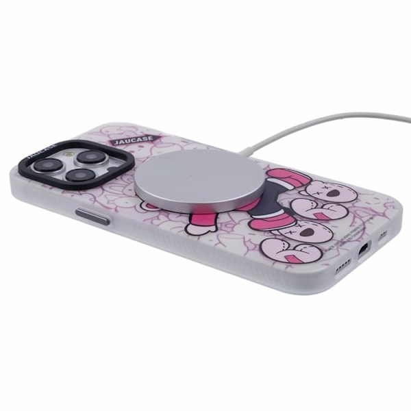 JAUCASE Mobilskal till iPhone 15 Pro Max MagSafe - Lying Bear Rosa