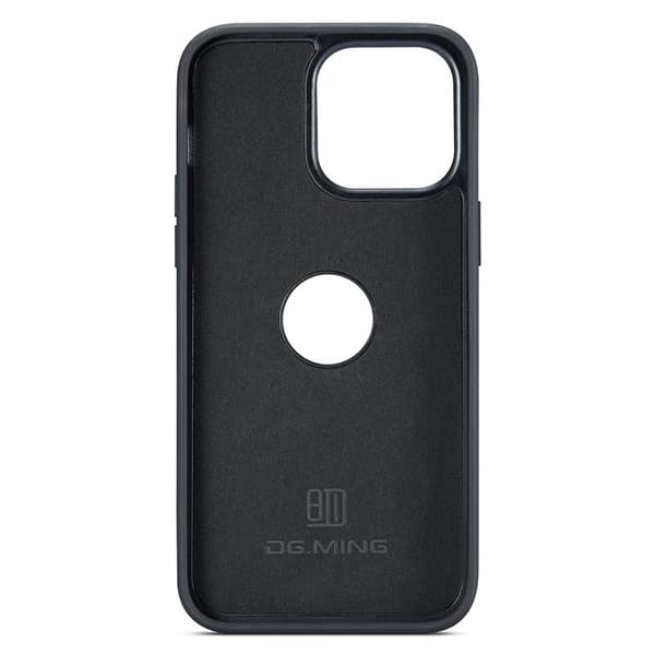 DG.MING Mobilskal till iPhone 15 Logo View Anti-Drop PU Läder - Brun