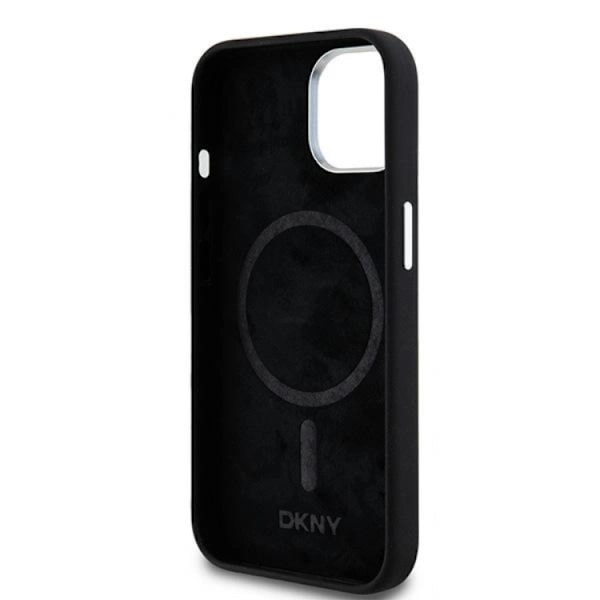 DKNY iPhone 14 Mobilskal Magsafe Liquid Silikon Small Metal Logo - Svart Svart
