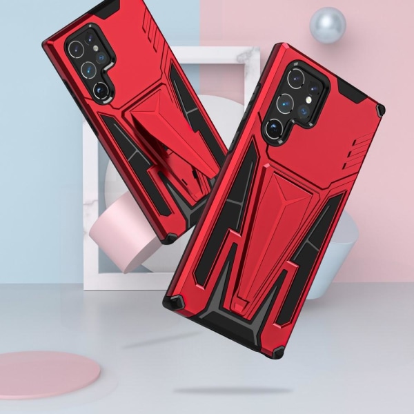 V-formet Kickstand Cover Galaxy S22 Plus - Rød Red