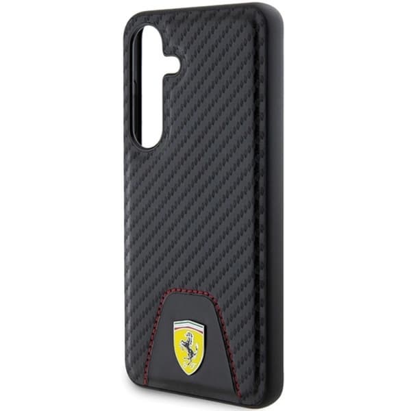 Ferrari Mobilskal till Galaxy S24 Carbon Stitched Bottom - Svart Svart