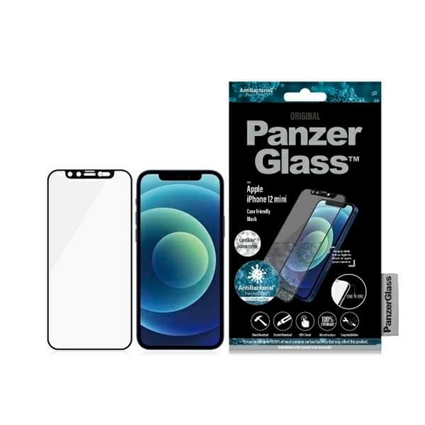 PanzerGlass iPhone 12 Mini Härdat Glas Skärmskydd Microfracture Black
