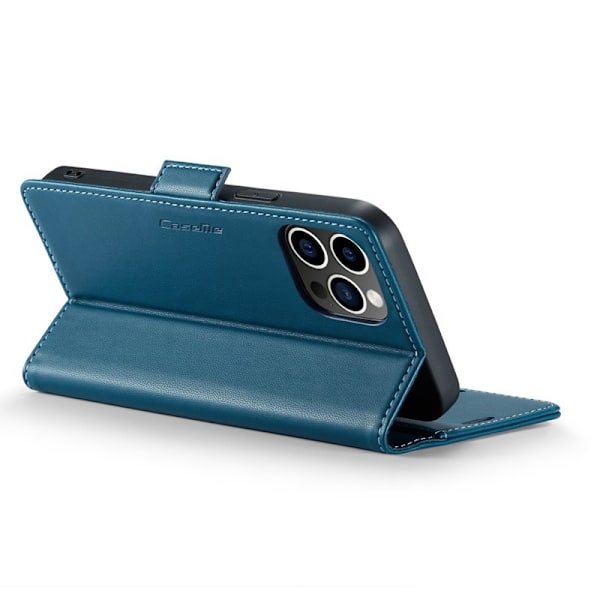 CASEME Plånboksfodral Konstläder för iPhone 12 Pro Max - Blå