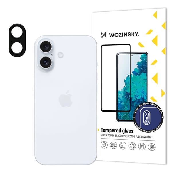 Wozinsky iPhone 16 objektivdæksel hærdet glas 9H - klar Svart