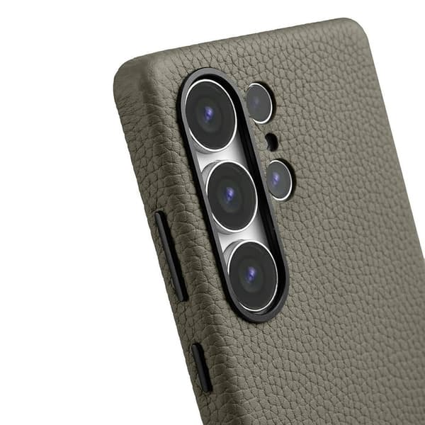MELKCO Mobilskal till Samsung Galaxy S25 Ultra Äkta Läder + PC - Grå