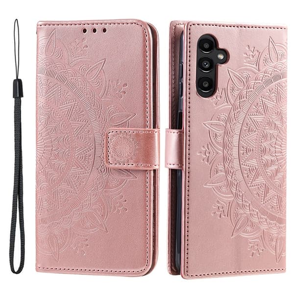 Galaxy S26/S26 Pro Plånboksfodral Imprinted Totem Konstläder Roséguld