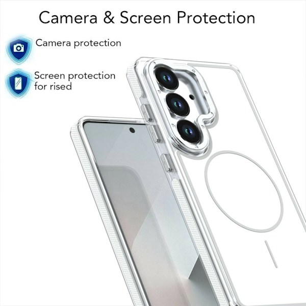 Mobilskal för Samsung Galaxy S26 Plus Magnetiskt Shockproof TPU PC - Vit
