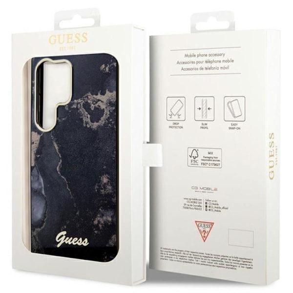 Guess Galaxy S23 Ultra Mobilskal Golden Marble Collection - Svart Svart