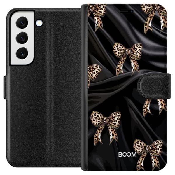 Lompakkokotelo Samsung Galaxy S22 5G:lle Leopard Bow -kuosilla