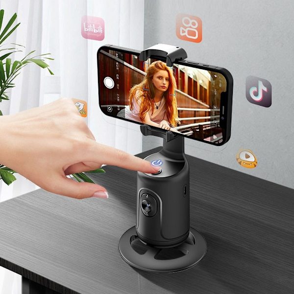 Inteligent selfiestick Stand med face-tracking - Svart Svart