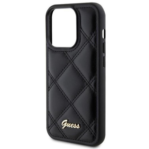 Guess iPhone 15 Pro Max Mobilskal Quilted Metal Logo - Svart Svart