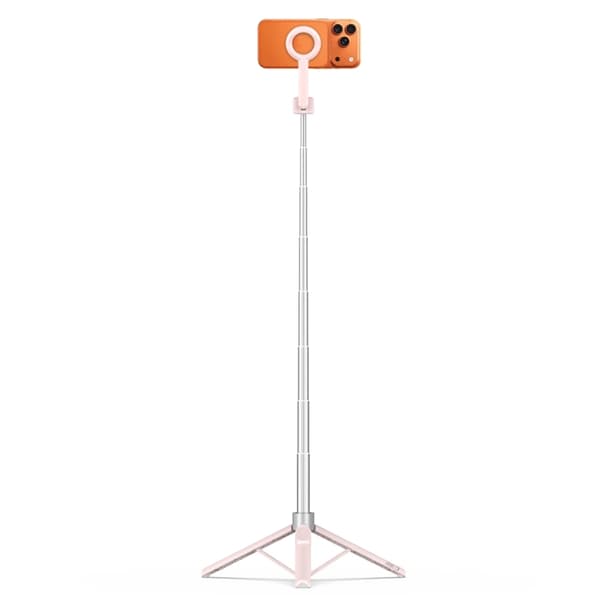 Tech-Protect Trådlös Magsafe Selfiestick Tripod L10S - Rosa/Grå Grå