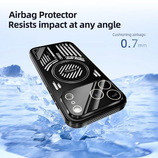 ABEEL Mobilskal till iPhone 17 Pro Aluminium + PC + TPU - Grå