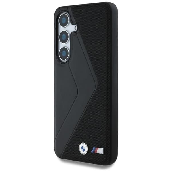 BMW Mobilskal till Galaxy S25 MagSafe Läder Oversized Stripes - Svart Black