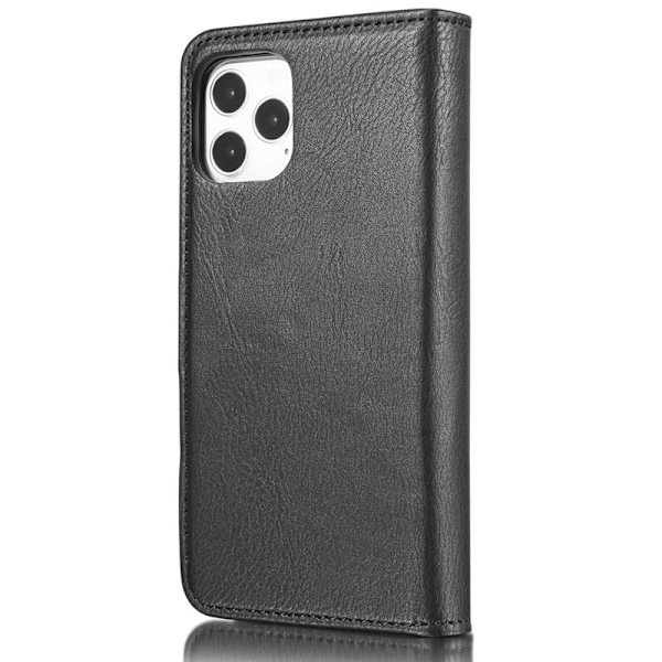 DG.MING iPhone 13 Pro Max Äkta Läder Plånboksfodral 2-i-1 Svart