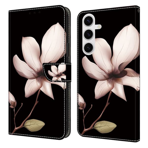 Plånboksfodral för Samsung Galaxy S26 Plus Magnetiskt Konstläder - Rosa Blomma