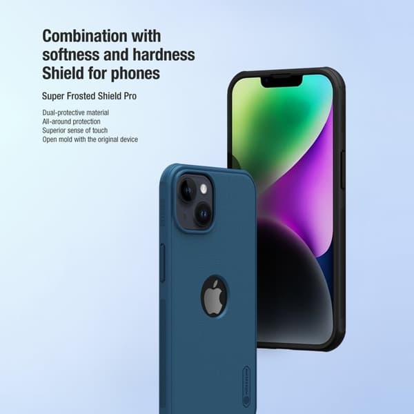 NILLKIN Super Frosted Shield Pro Mobilskal till iPhone 15 Blå
