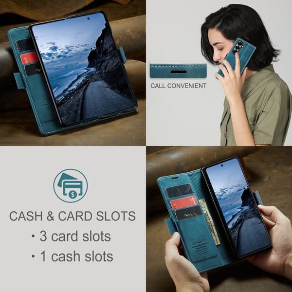 CASEME 013 Plånboksfodral för Samsung Galaxy Z Fold7 5G - Blå