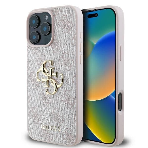 Guess Telefontaske til iPhone 16 Pro Max 4G Stort Logo - Lyserød Rosa