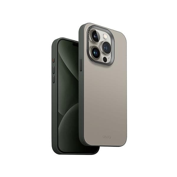 UNIQ Telefontaske til iPhone 15 Pro MagSafe Lyden DS - Beige-Grøn