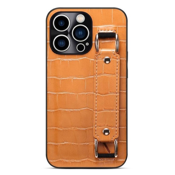 iPhone 14 Pro Max -suojuskorttipidike krokotiili - ruskea