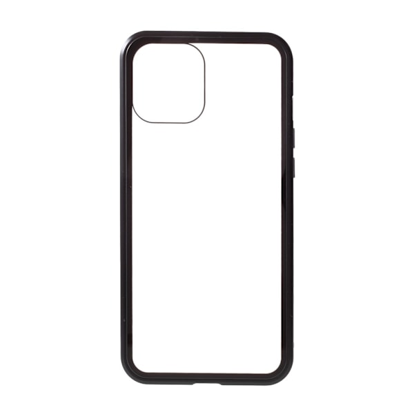 Magnetisk Metal skal med Härdat Glas till iPhone 12 & 12 Pro - Svart Svart