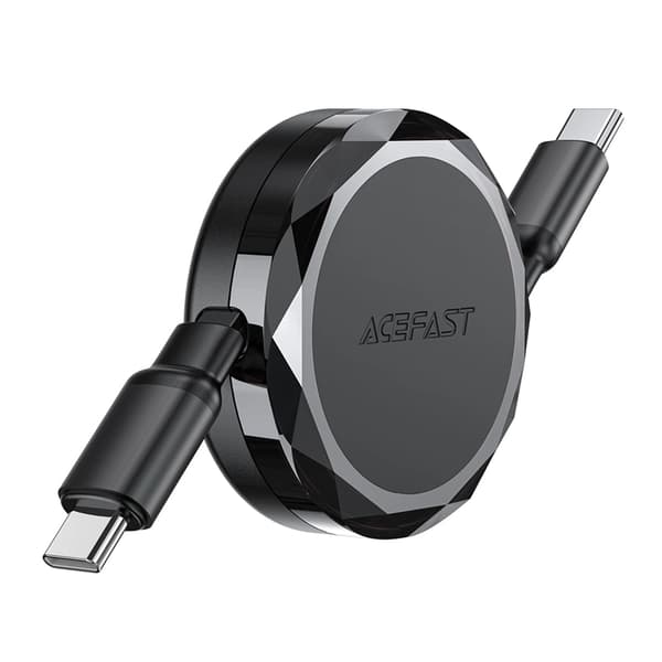 Acefast udtrækkeligt C13-03 USB-C til USB-C 60W kabel Black