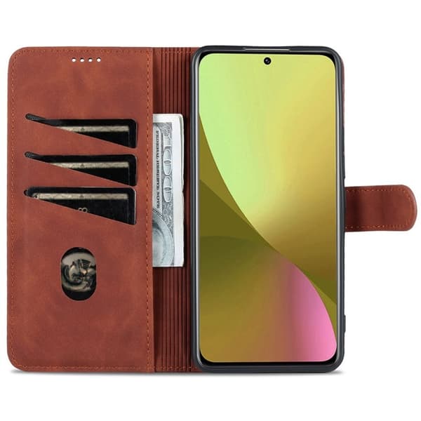 AZNS Xiaomi 12 Lite 5G Plånboksfodral Konstläder - Brun