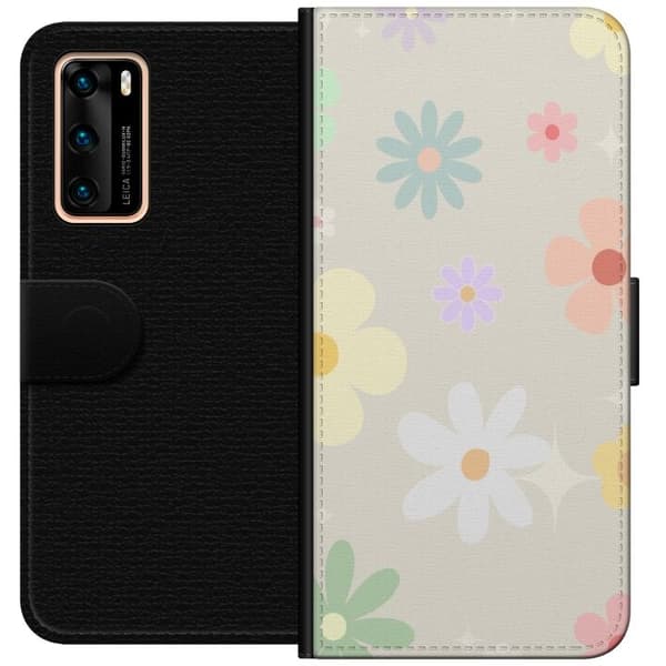Plånboksfodral till Huawei P40 med fejdande blommor