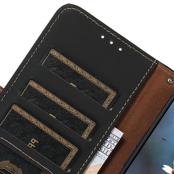 Plånboksfodral för Samsung Galaxy S26 Plus Äkta läder RFID - Svart