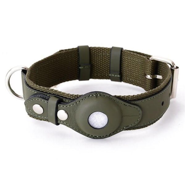 Airtag halsband för katt & hund PU-Läder - Grön