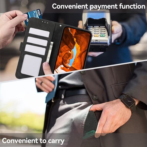 ABEEL Samsung Galaxy S20 FE Konstläder Plånboksfodral RFID-Skydd - Svart