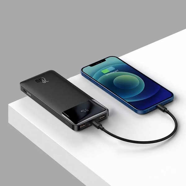 Baseus Digital Display Snabbladdare 10000mAh 20W - Svart Svart