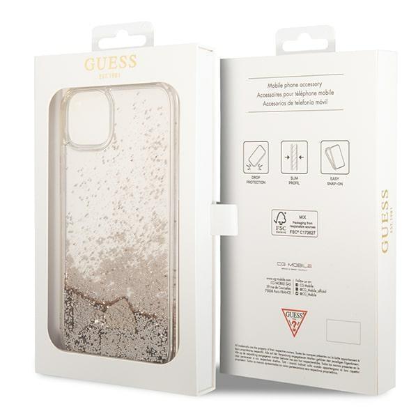 GUESS iPhone 14 Plus Skal Glitter Charms - Guld