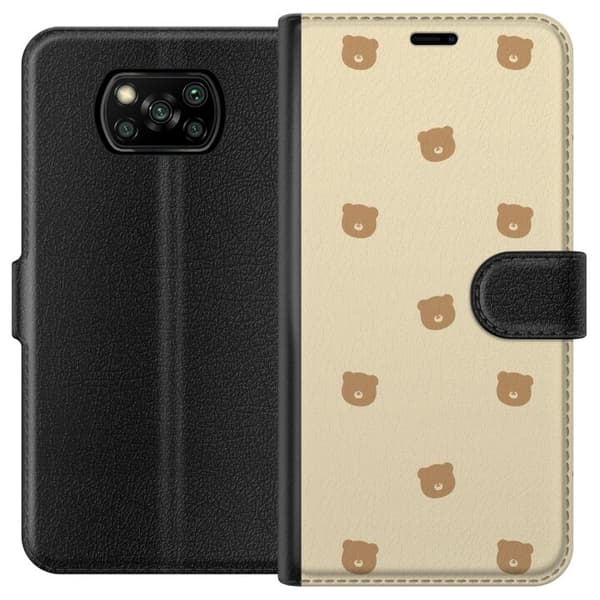Plånboksfodral till Xiaomi Poco X3 NFC med Björnmönster