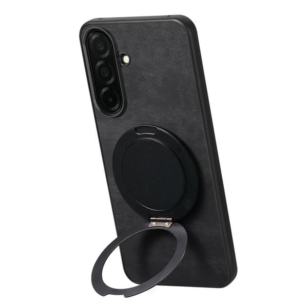 Mobilskal för Samsung Galaxy S26 Plus Konstläder Kickstand - Svart