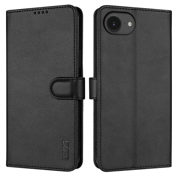 AZNS iPhone 16e Plånboksfodral Konstläder - Svart