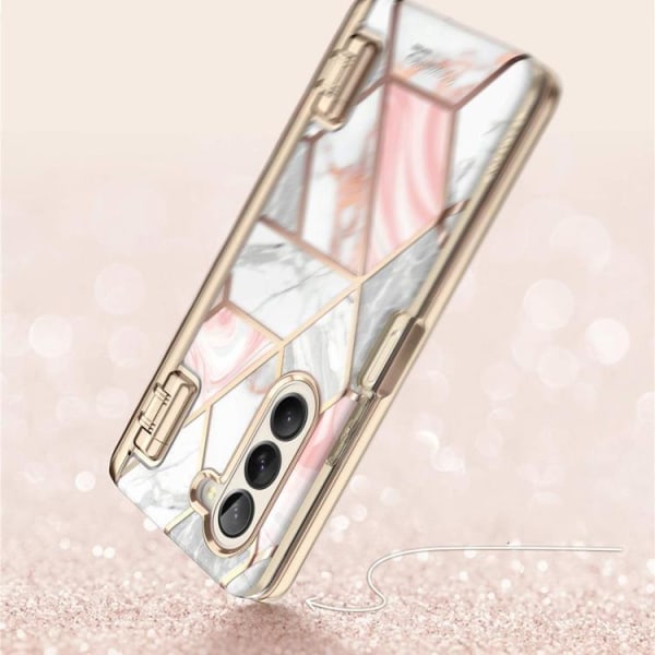 Supcase Galaxy Z Fold 5 matkapuhelinsuoja Cosmo Pen - marmorivaaleanpunainen