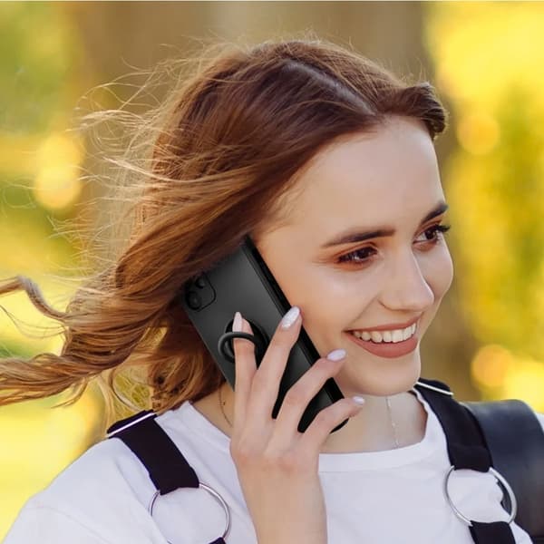 Telefontaske til iPhone 17 Pro Max Silikone Ring - Sort Svart