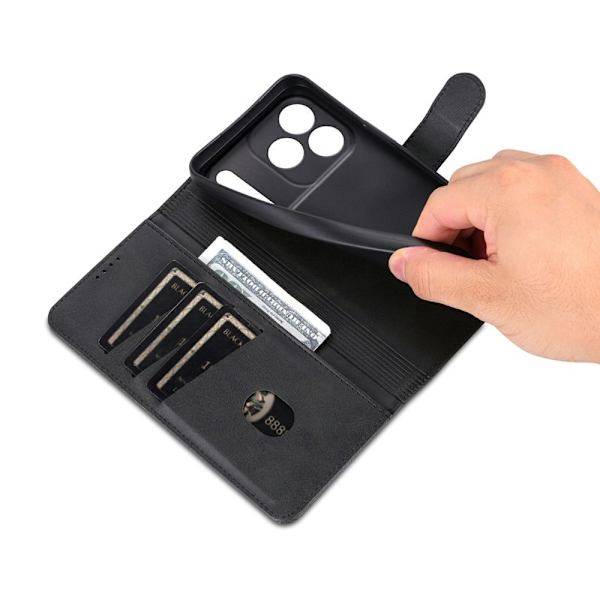 AZNS iPhone 17 Pro Max Plånboksfodral Konstläder - Svart
